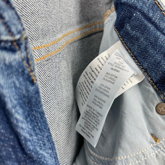 Good American Good Crop Raw Hem Slim Jeans Blue 940 Size 6/28 NWT - Picture 4 of 5
